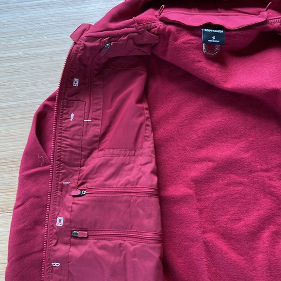 SCOTTeVEST Hoodie Cotton 21 pockets maroon men’s small - Picture 5 of 11